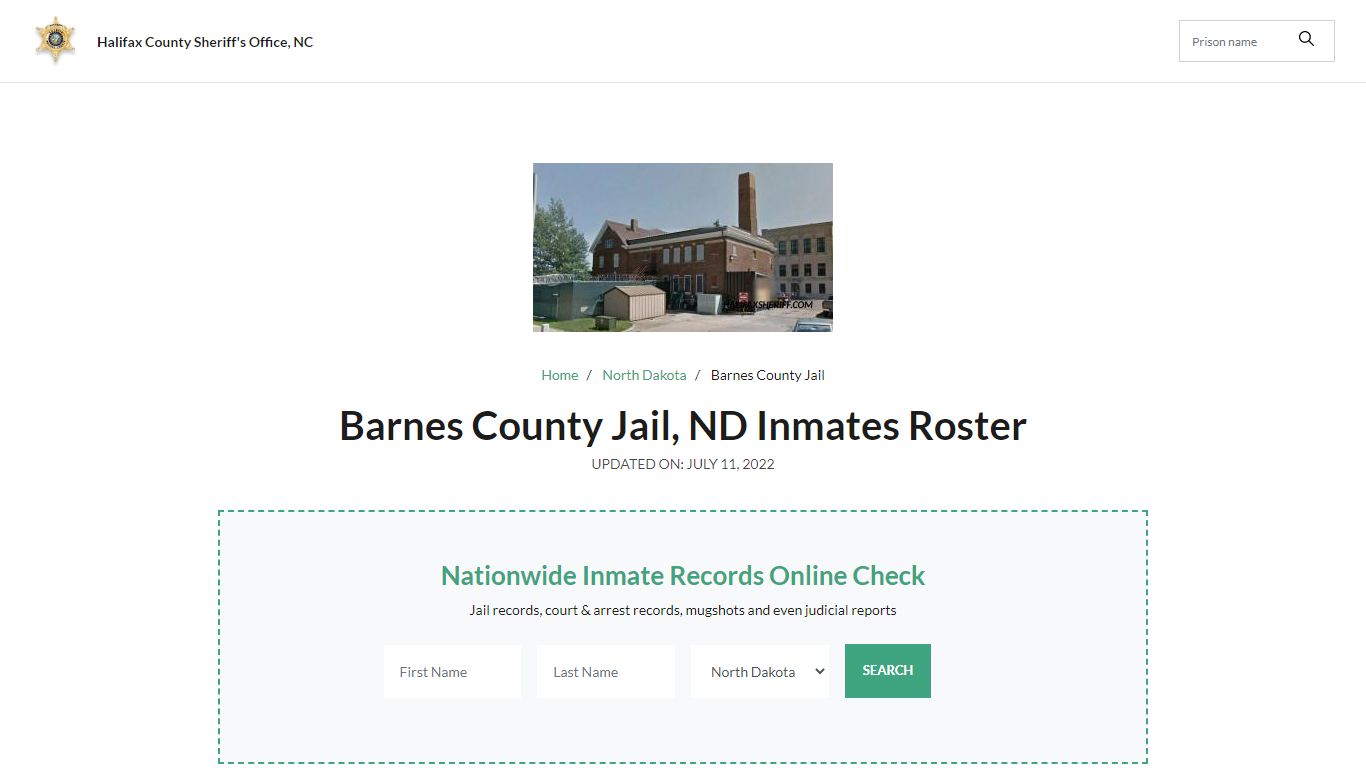 Barnes County Jail, ND Jail Roster, Name Search