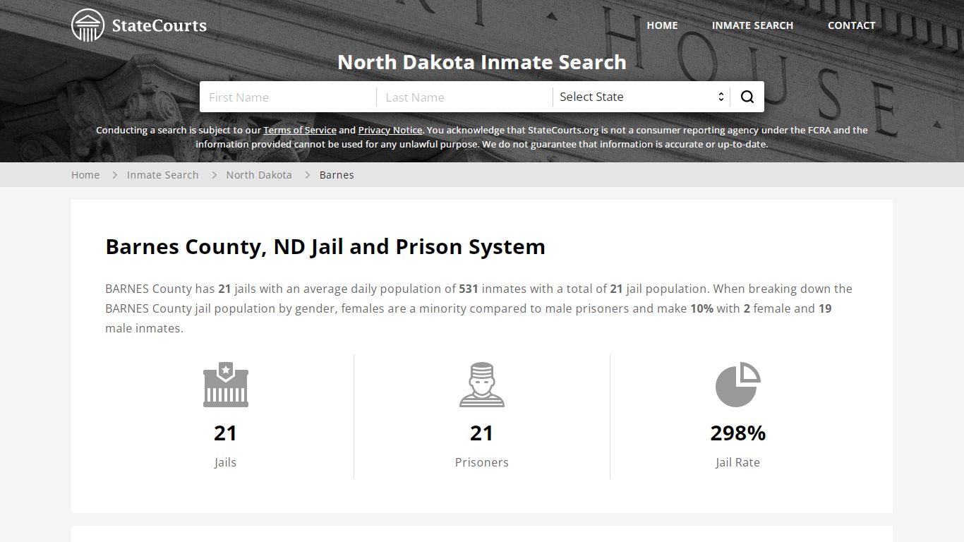 Barnes County, ND Inmate Search - StateCourts